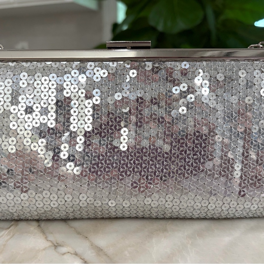 Worthington Silver Sequin Clutch
